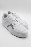 Beyaz Hakiki Deri Garnili Bağcıklı Casual Ayakkabı 1033240170