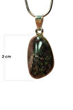 Anyolit Doğal Taşı Zincirli El Yapımı Kolye Uç: 2 cm Zincir: 20 cm Kutulu