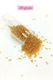 Dökme Cam Kum Boncuk (11/0) 2 mm - 20 Gram -  Şeffaf Altın - BNC027