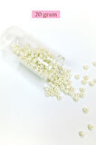 Dökme Cam Kum Boncuk Büyük Boy (6/0) 4 mm - 20 Gram - Krem - BNC071