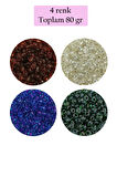 Dökme Cam Kum Boncuk (8/0) 3 mm - 4 Renk - Toplam 80 Gram - BNC420