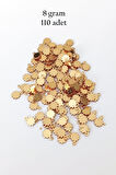 Oya Abiye Bileklik Kolye Pleksi Metalik Plastik Pul Altın Renk 8 gram 110 adet - BNC474