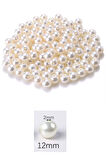 500 gram 12mm Krem Renk Plastik İnci Boncuk Çanta ve Takı Yapım Boncuğu (~400 adet)