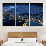 Harita Sepeti Dekoratif Uydu Görünümlü Kanvas Türkiye Haritası 1033