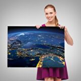 Harita Sepeti Dekoratif Uydu Görünümlü Kanvas Türkiye Haritası 1033