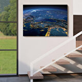 Harita Sepeti Dekoratif Uydu Görünümlü Kanvas Türkiye Haritası 1033