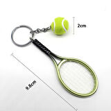 Gerçekçi Tenis Raketi Tasarımlı Şık Anahtarlık Kolye Çanta Süsü Tennis Keychain 