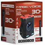 MAGICVOICE MV-6005 VHF EL MİK-USB/SD/BT30 WATT IŞIKLI TAŞINABİLİR ŞARJLI  SEYYAR ANFİ 