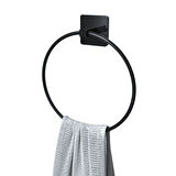 Kendiliğinden Yapışkanlı Siyah Paslanmaz Metal Yuvarlak Havluluk 