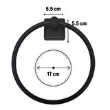 Kendiliğinden Yapışkanlı Siyah Paslanmaz Metal Yuvarlak Havluluk 