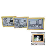 3 BOYUTLU - 15X20CM LED IŞIKLI MİNİ TABLO USB BAĞLANTILI - AYAR ANAHTARLI 