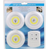 Uzaktan Kumandalı Yapışkanlı Kablosuz Pilli LED 3’lü 