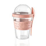 Taken Go Kapaklı Kaşıklı Pratik Taşınabilir Meyveli Yoğurt Kabı 