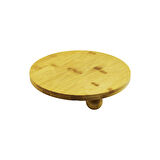 YUVARLAK 24.5CM 3 MİNİ TOP AYAKLI AHŞAP BAMBU SUNUM TEPSİSİ - MİNİ SOFRA 