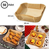 100 Adet Air Fryer Pişirme Kağıdı Tek Kullanımlık  Gıda Yağlı Kağıdı Kare Tabak Model 