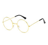 Yuvarlak Cam John Lennon Tarzı Hippi İmaj Gold Çerçeveli Şeffaf Gözlük 