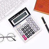 12 Haneli Geniş LCD Ekran, Pilli Büyük Düğmeli Hesap Makinesi 