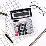 12 Haneli Geniş LCD Ekran, Pilli Büyük Düğmeli Hesap Makinesi 