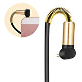 3.5mm AUX Kablosu Jak Erkek Erkek L Tipi 1 Metre Ses Aktarım Kablosu 