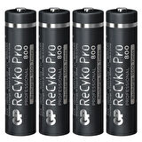 GP RECYKO PRO İNCE AAA 800 MAH ŞARJLI 4LÜ PİL GP85AAAHCB-2EB4 (GPRHCH83B205) 