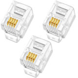 TEL.İNCE SOKETİ RJ9 4P/4C 100 LÜK PAKET (AHİZE KABLOSU SOKETİ) 