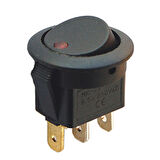YUVARLAK NOKTA IŞIKLI 3 PİN 12 VOLT ON-OFF ANAHTAR (IC-132A) 