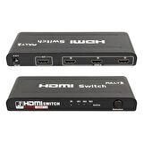 G-538H 3 GİRİŞ 1 ÇIKIŞ HDMI SWITCHER TOPLAYICI METAL KASA ADAPTÖRLÜ 