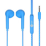 EH104BL 3.5MM JACKLI KABLOLU KULAK İÇİ MİKROFONLU MAVİ KULAKLIK 
