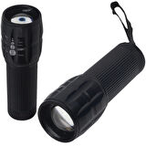 POWER LEDLİ PİLLİ ZOOMLU+FLASH ÖZELLİKLİ EL FENERİ 