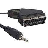 UYDU ALICISI AV KABLO 3.5 MM ST ERKEK/SCART KABLO 1.2 METRE KISA JACK (TİVİBULAR İÇİN) 