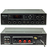 K-80 MİNİ-80W 100V/70V/4-16 OHM USB/SD/BLUETOOTH/2 BÖLGELİ 2 MİK.GİRİŞ TRAFOLU ANFİ 