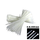 BEYAZ 4.8X300MM PLASTİK CIRT KELEPÇE 100PCS 