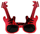 Kırmızı Renk Rockn Roll Gitar Şekilli Parti Gözlüğü 15x15 cm 