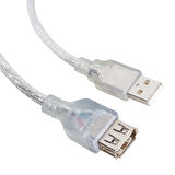 USB UZATMA KABLOSU 1.5 METRE 2.0V ŞEFFAF 