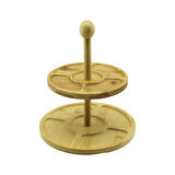 5 BÖLMELİ - YUVARLAK - 2 KATLI  AHŞAP BAMBU SUNUMLUK  ÇAP: 19.5CM -- 24.5CM 