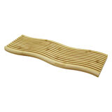 DALGALI KENAR  ÇİFT TARAF=DÜZ - DALGALI OYUK KANALLI AHŞAP BAMBU SUNUM TEPSİ 15X39X1.5CM 