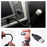 Kırmızı Ayak Altı Tavan Led Araç içi Aydınlatma Oto Araba İç Disko Ayarlanır USB Lamba Işık (4727)