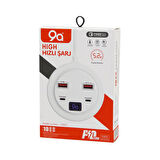 HIGH POWER 3.0  VFAST KY-100  ÇOKLU= 4 LÜ   HIZLI  ŞARJ SETİ  2AD -PD20W=TYPE-C  - 2.1A + QC3.0= USB  2.4W (4727)