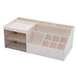 2 ÇEKMECELİ + 12 BÖLMELİ  PLASTİK MAKYAJ - TAKI ORGANİZER 12X24CM-- Y: 4-6-7-8-9CM (4727)
