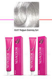2 li Set Premium 0.01 Yoğun Gümüş Gri - Kalıcı Krem Saç Boyası 2 X 50 g Tüp