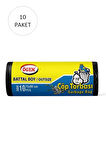Battal Boy Çöp Torbası 75 x 90 cm 10 Lu Rulo x 10 Paket = 100 Adet (Siyah)