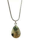 Labradorit Doğal Taşı Zincirli El Yapımı Kolye Uç: 2 cm Zincir: 20 cm Kutulu