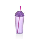 Qlux pipetli bardak 700 ml Böğürtlen Figürlü Bpa içermez Pipetli bardak 