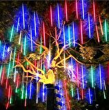 Gaman Güneş Enerjili 8 Tüplü Birbirine Eklenebilir Fiş Özellikli Günışığı Led Solar Meteor Yağmur Işıkları RGB RENK ( KARIŞIK RENK )