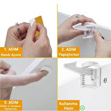 Bebek Çocuk Güvenliği Korumalı Yapışkan Çekmece ve Dolap İçin Tutucu Gizli Güvenlik Kilidi  GO50607422850