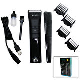 IPX7 SUYA DAYANIKLI 2 KADEMELİ TURBO - LED GÖSTERGE USB ŞARJLI SAÇ SAKAL KESME - TRAŞ MAKİNESİ  V-286  GO50604440320
