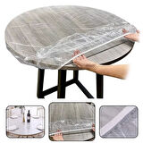 PVC ŞEFFAF YUVARLAK MASA ÖRTÜSÜ SU GEÇİRMEZ ALEZ ETKİNLİK ÖRTÜSÜ 10 ADET 120CM  GO506089MT-24899