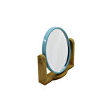 6 İNÇ OVAL - BAMBU AHŞAP AYAKLI - ÇİFT TARAFLI MAKYAJ AYNASI  GO5060Gok150992