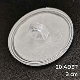 20 Adet Şeffaf Yuvarlak 3 Cm Çaplı Güçlü Disk Yapışkanlar  GO50608305340