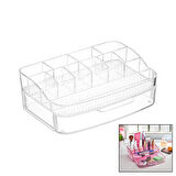 MAKYAJ ORGANİZERİ ÇEKMECELİ - 12 BÖLMELİ=2+ 4+ 6 MİKA - KRİSTAL PLASTİK  GO5060Gok151044
